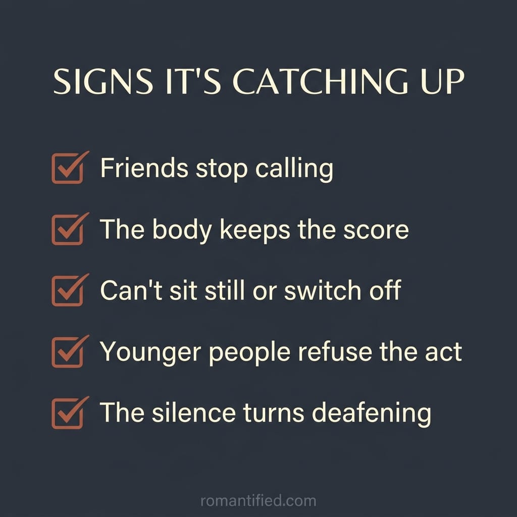 Checklist infographic of the signs that consequences are finally catching up with a narcissist.