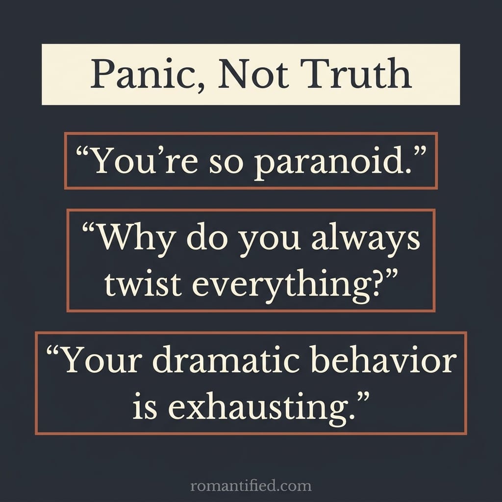 A grid of panic lines a narcissist uses when exposed