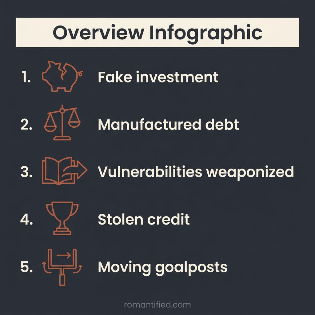 Overview of five hidden scams narcissists run