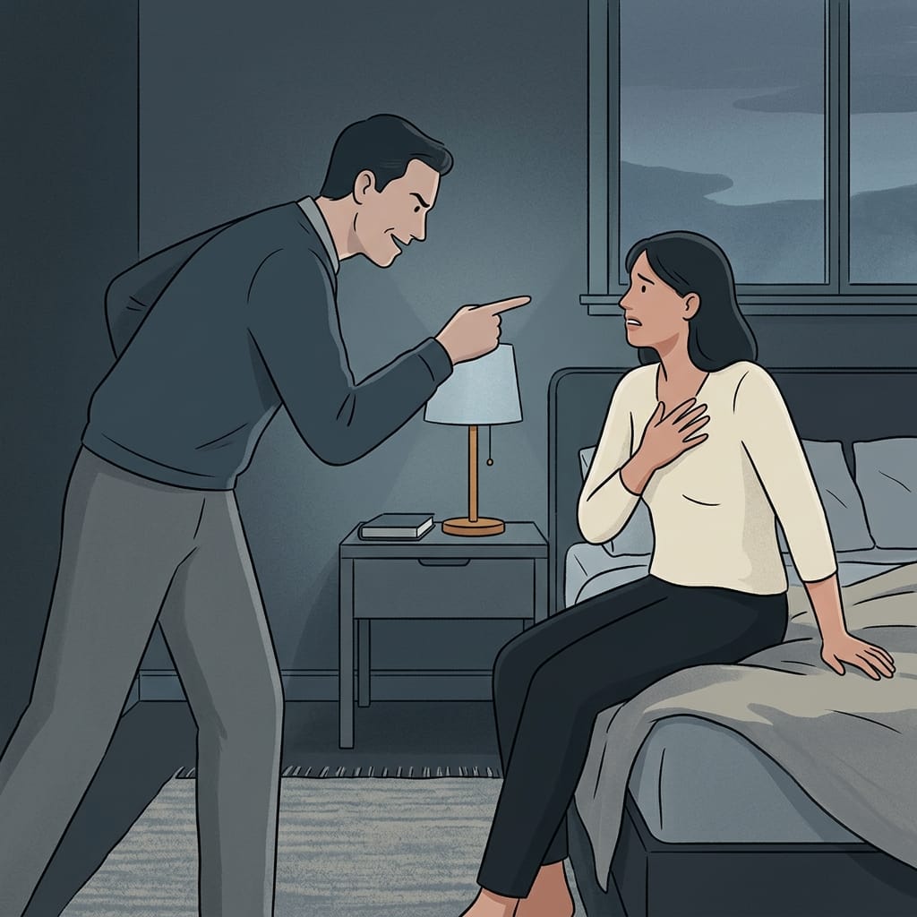 A narcissist using a shared secret as a weapon