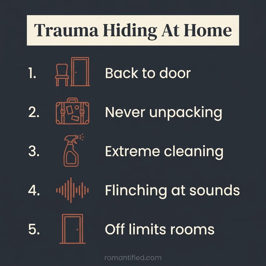 Icons of signs of trauma in a home