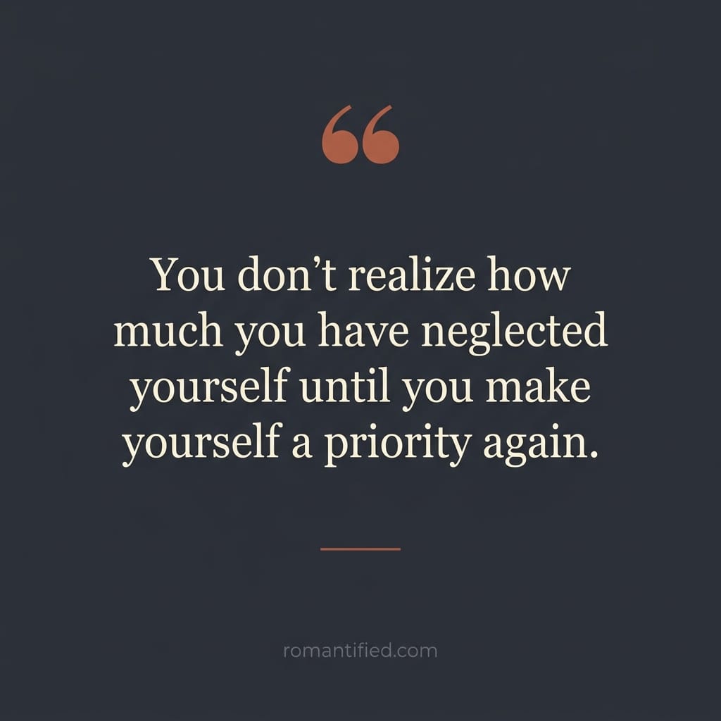 Quote card about making yourself a priority again