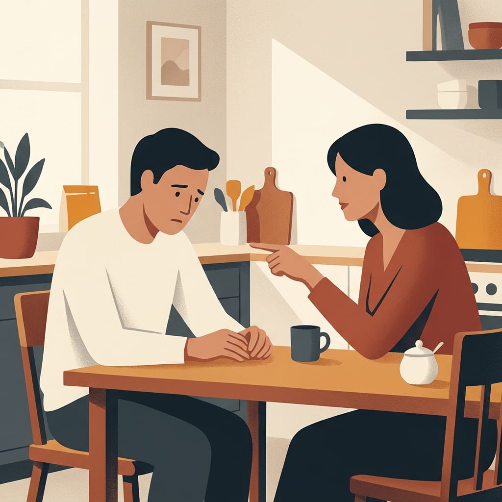 A person left confused and self-doubting after a conversation