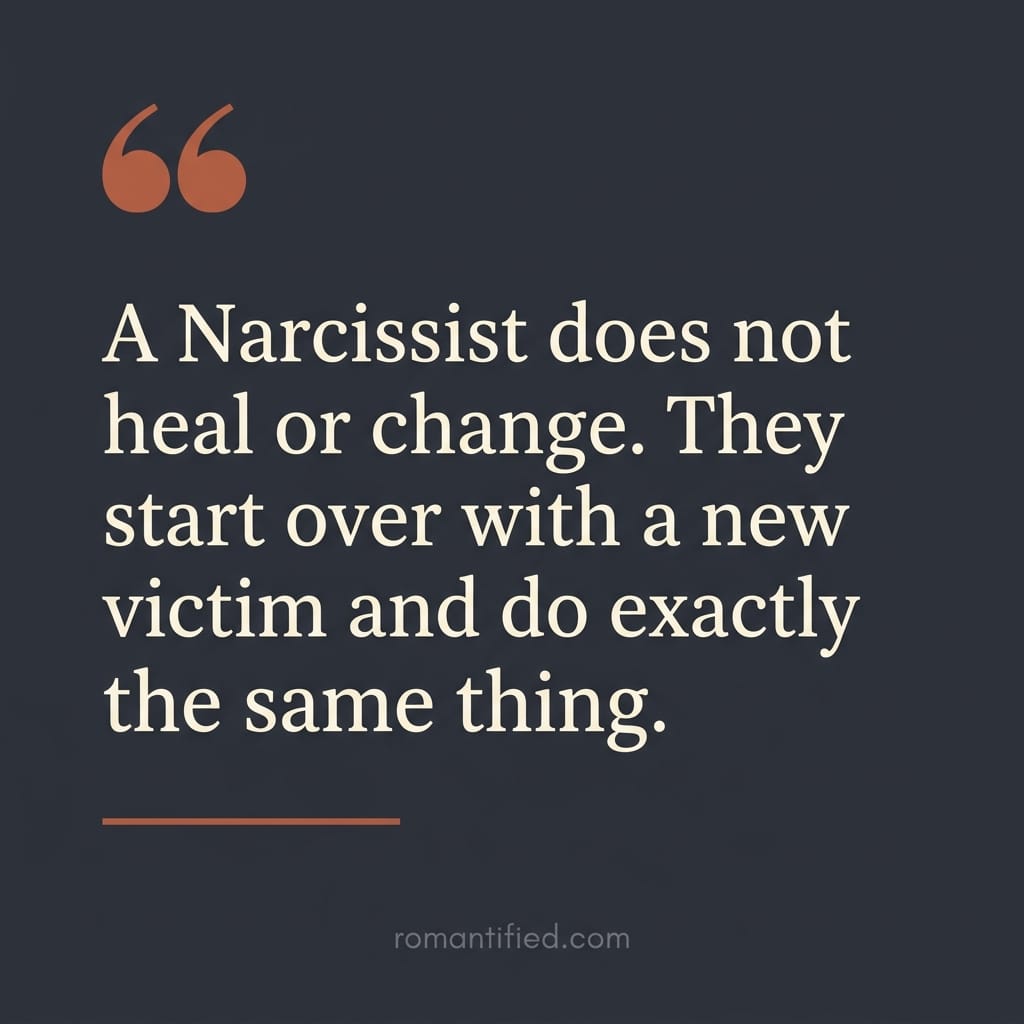 A Narcissist does not heal or change. They start over with a new victim and do exactly the same thing.