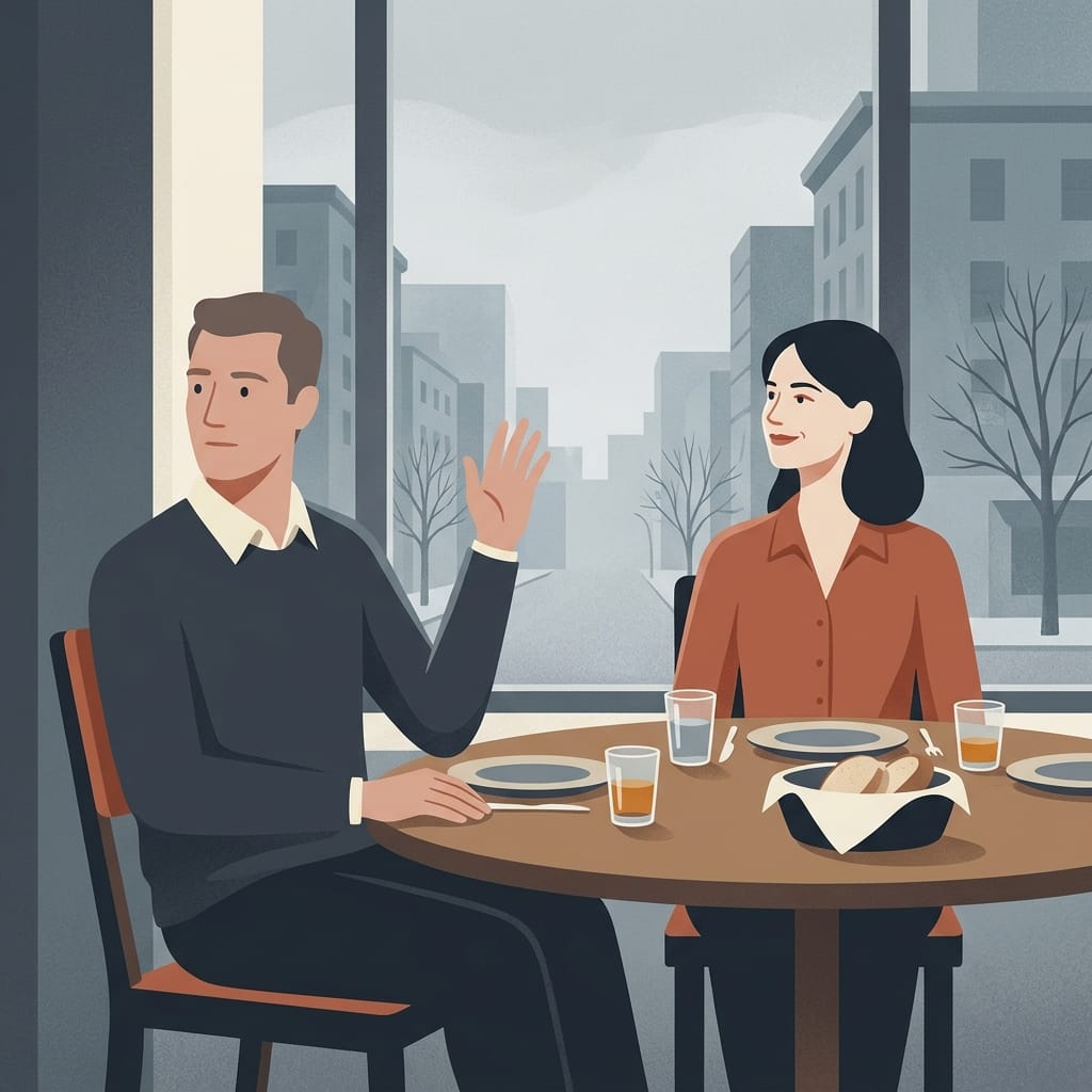 A partner shrugging off a womans good news