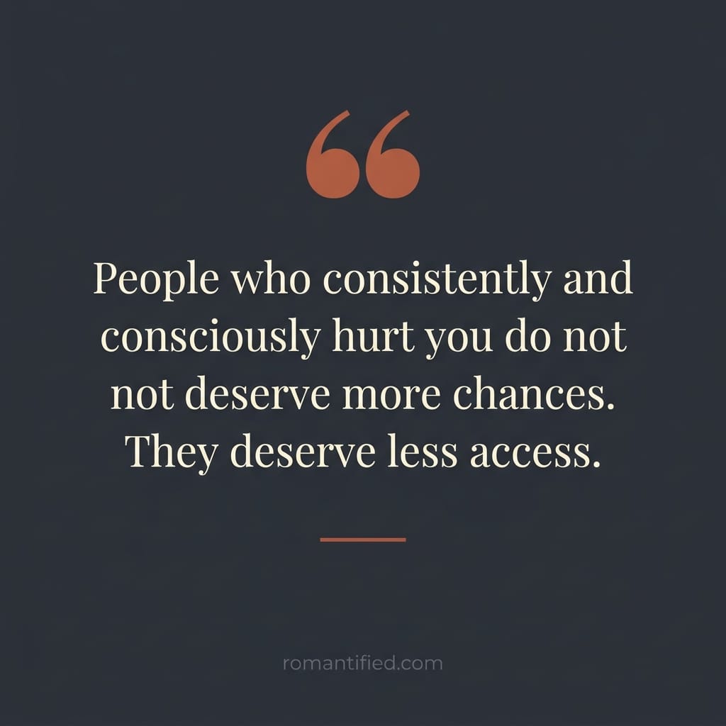 Quote card about giving less access to those who hurt you