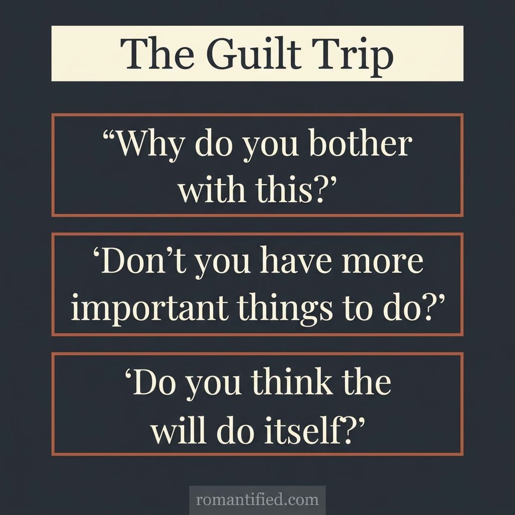 A grid of mocking phrases a narcissist uses about hobbies