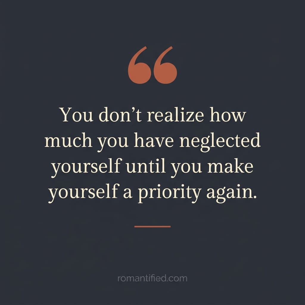 Quote card about making yourself a priority again