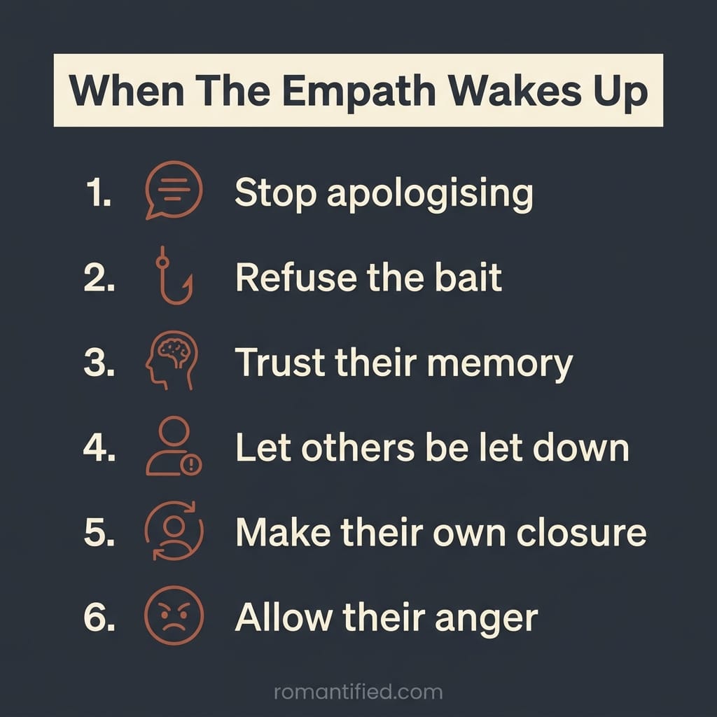 Icons showing how an empath changes after narcissistic abuse