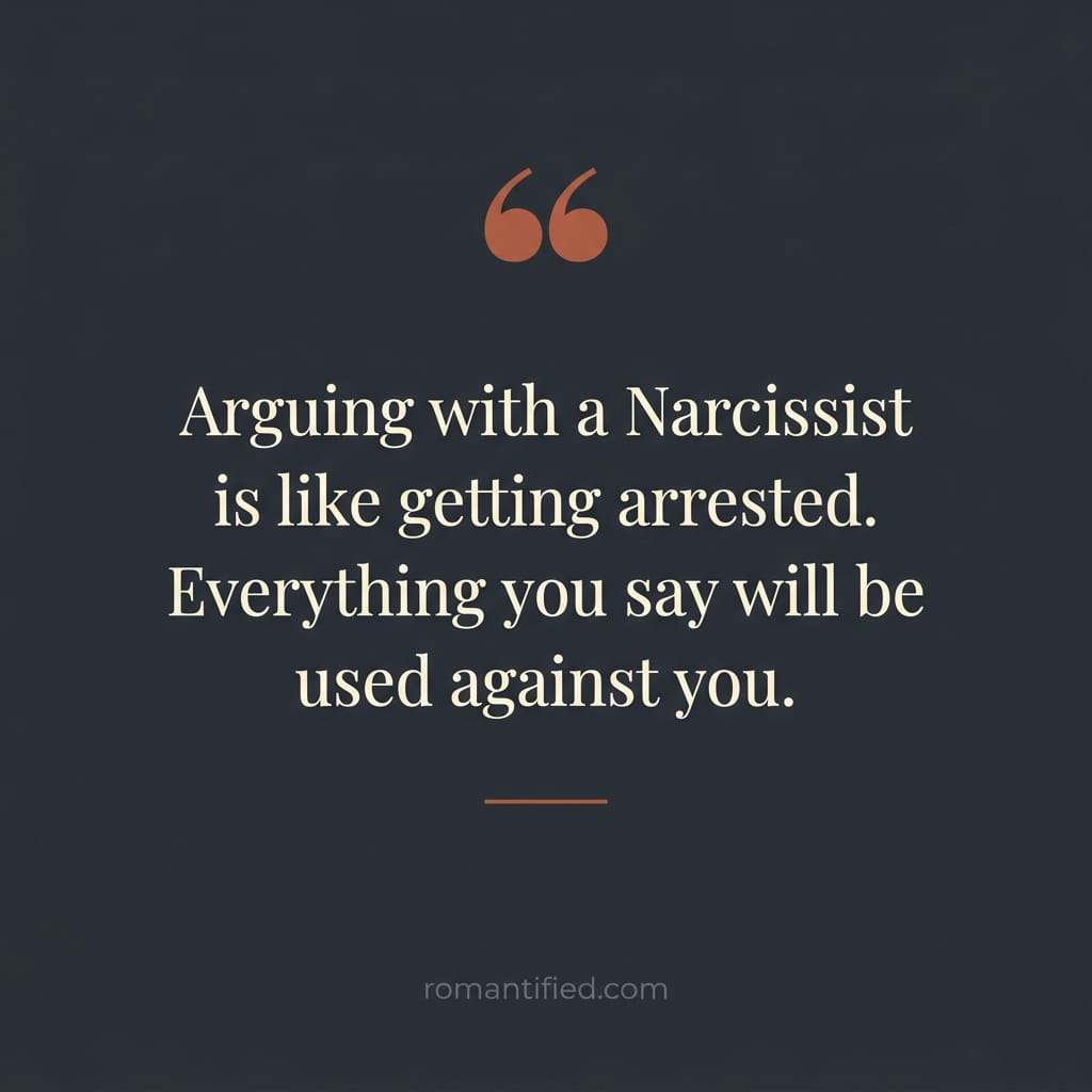 Quote card about arguing with a narcissist