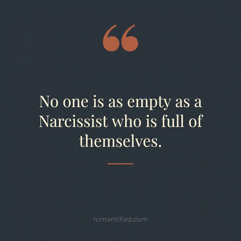 Closing quote card about the empty narcissist