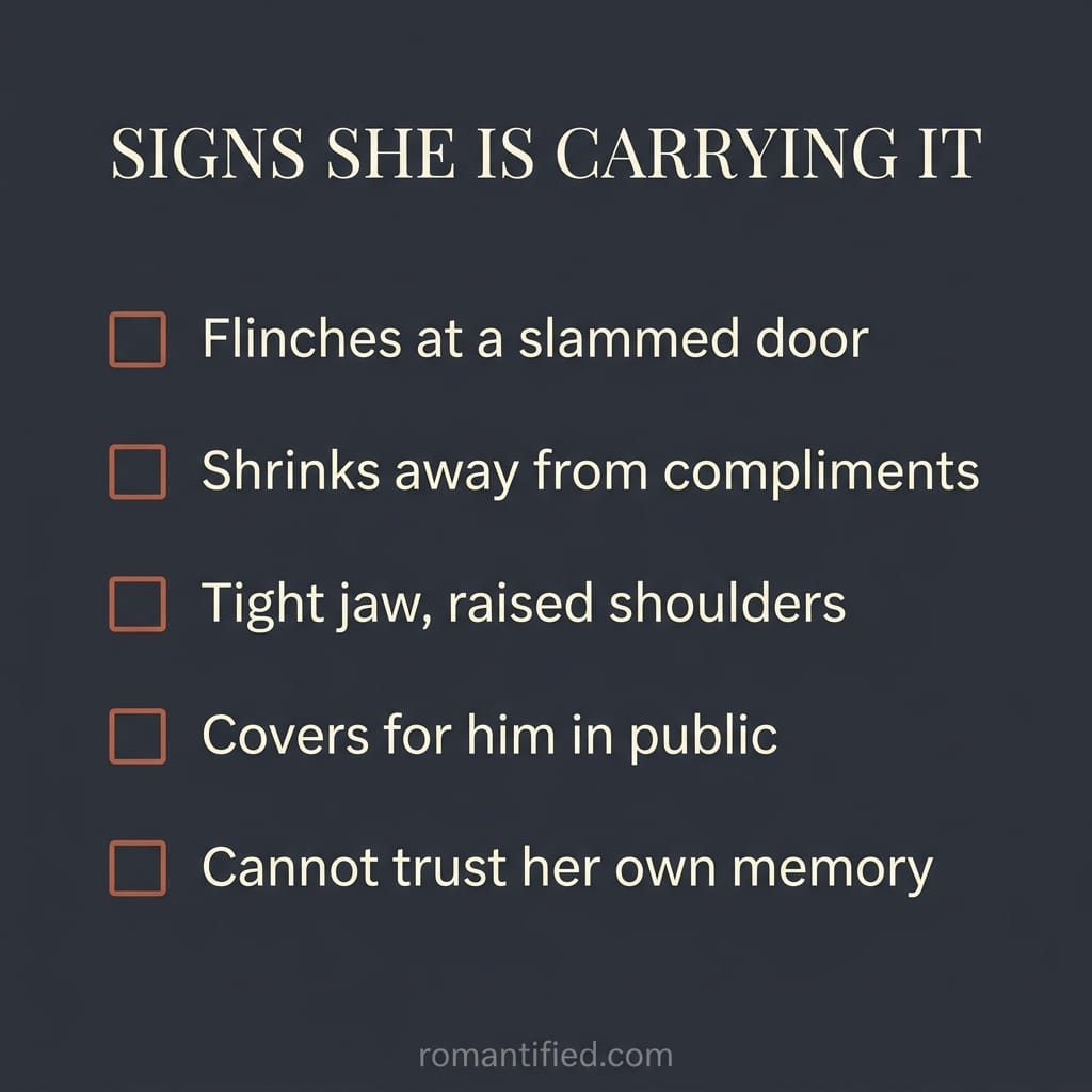 Checklist of the physical and emotional signs quietly showing up in a narcissist's wife