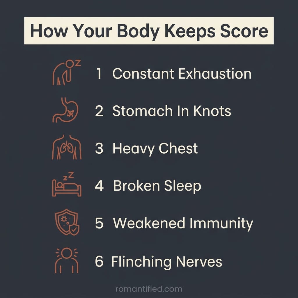 Overview of seven ways abuse shows up in the body