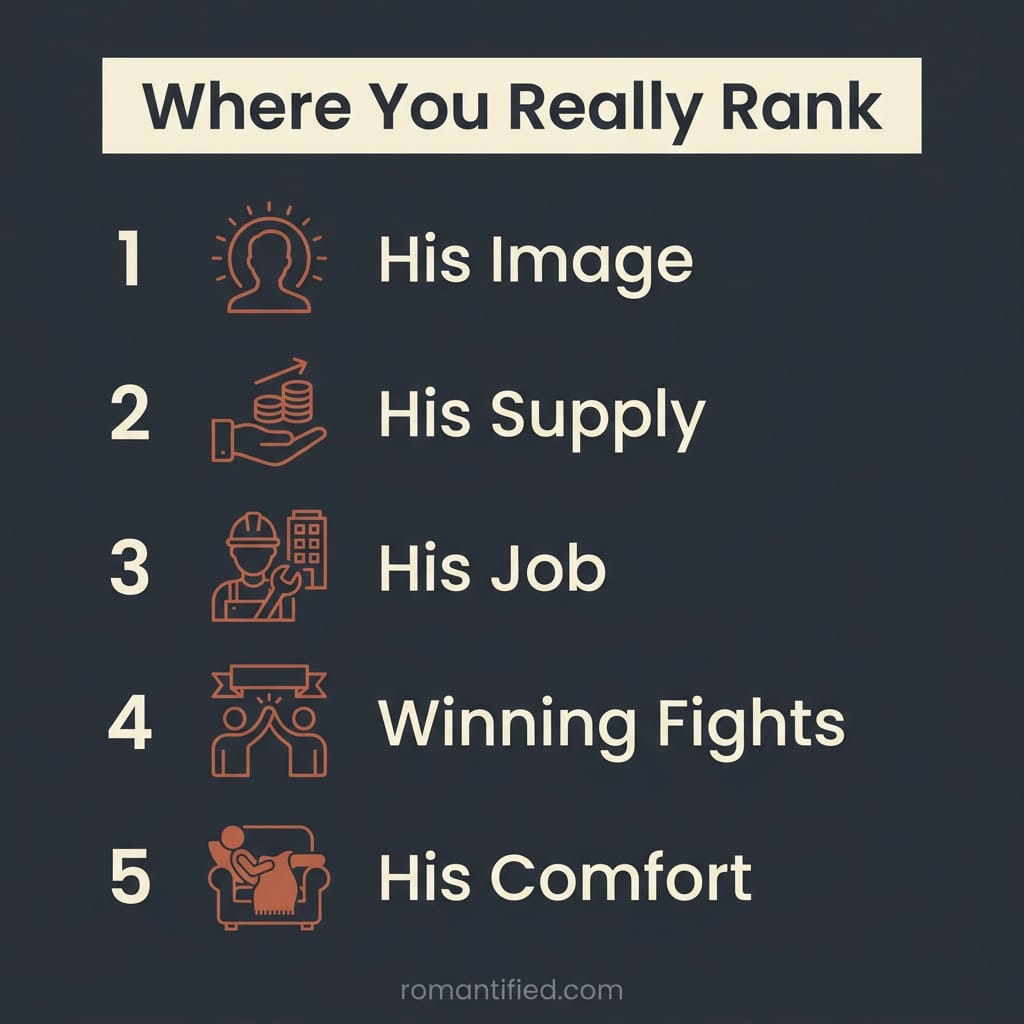 Overview of five things a narcissistic man puts before his family