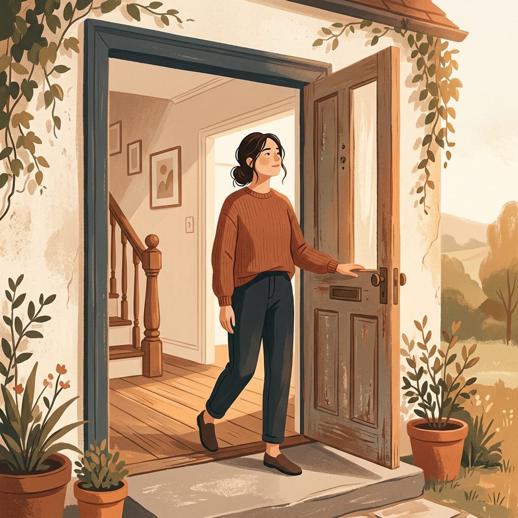 A person standing with quiet self-worth in warm light