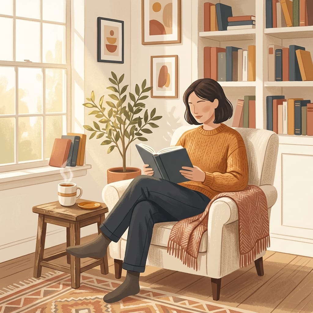 A woman calm and self assured living her own life