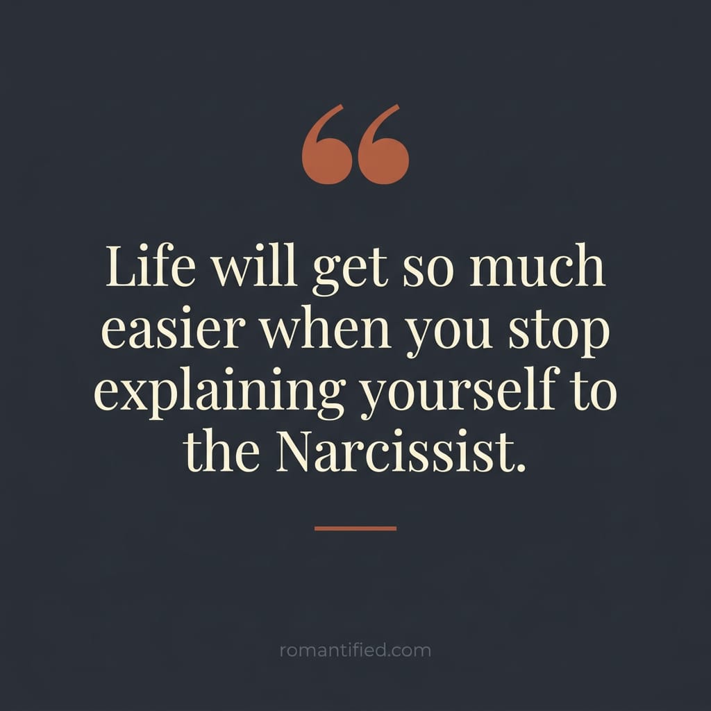 Closing quote card about no longer explaining yourself