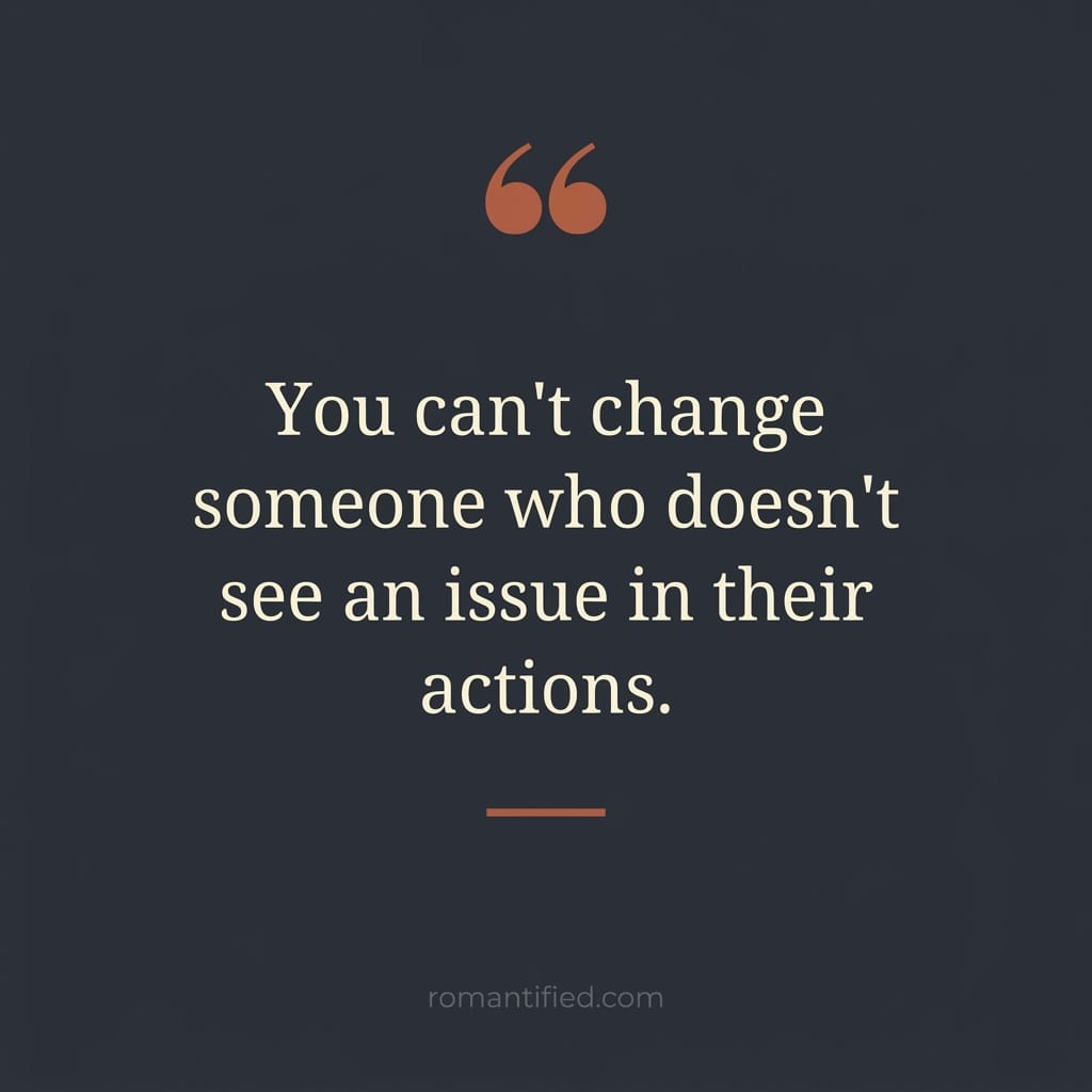 Quote card about not being able to change a narcissist