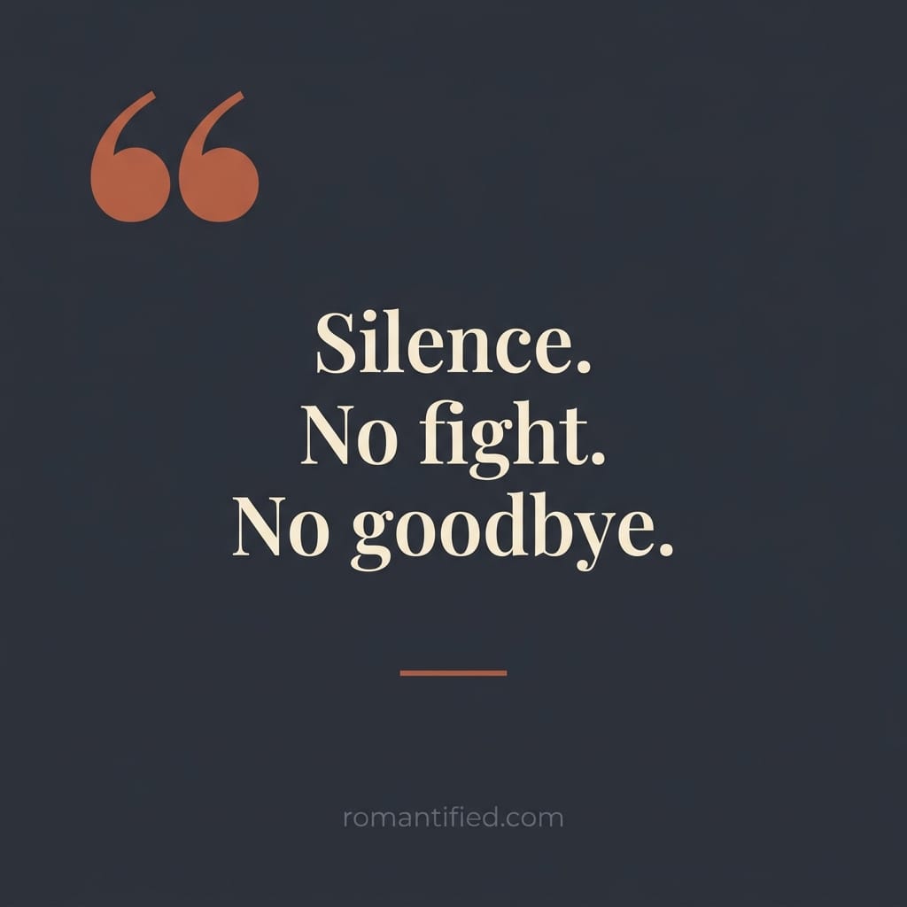 Silence. No fight. No goodbye.