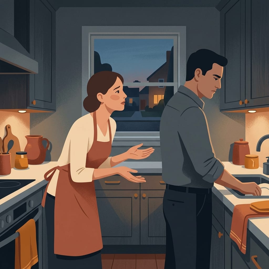 Inline scene of a woman walking on eggshells around a cold partner