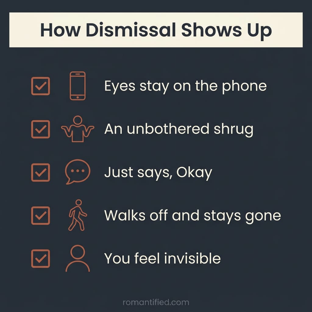 What being dismissed by a silent narcissist looks like