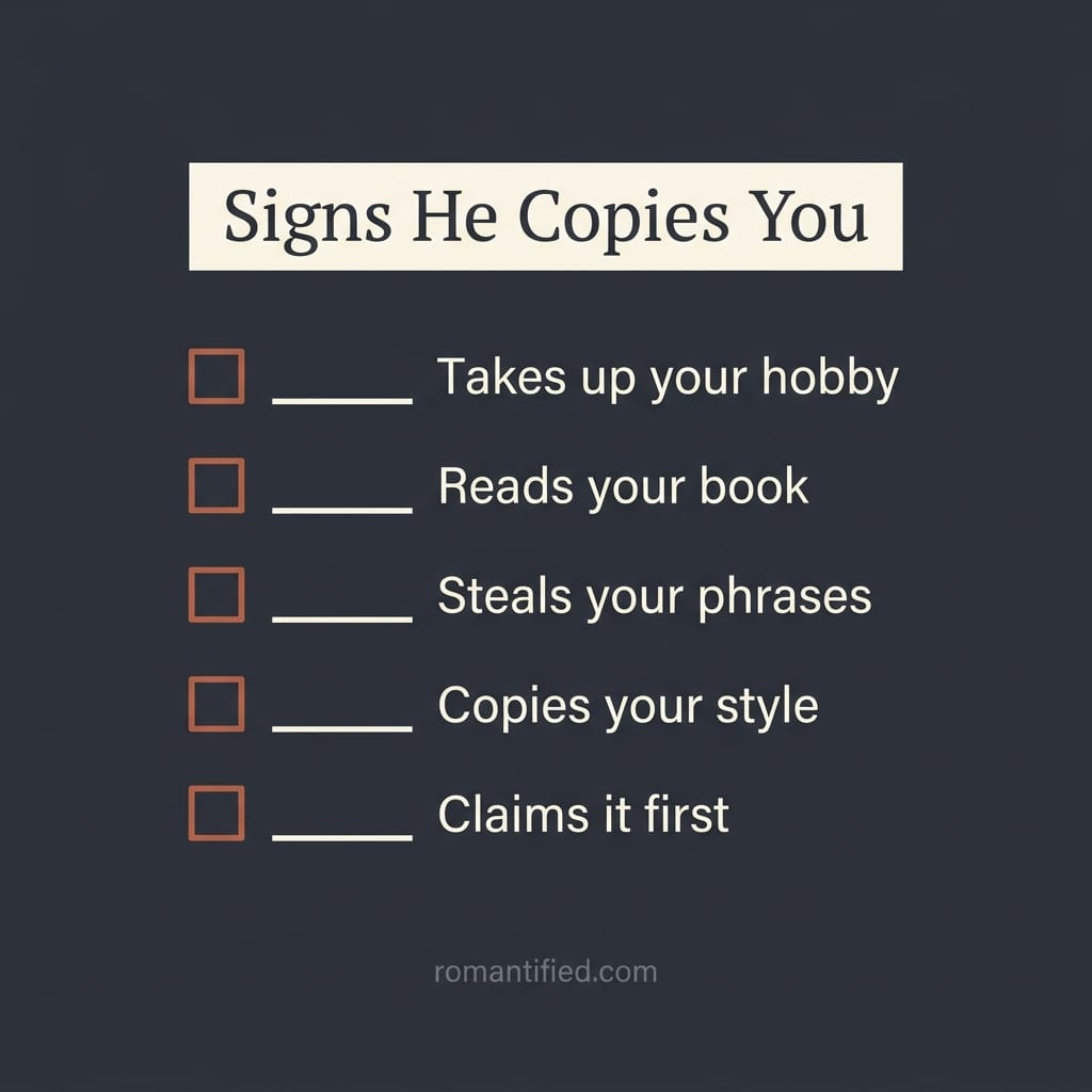 Checklist of the everyday ways a narcissist copies you