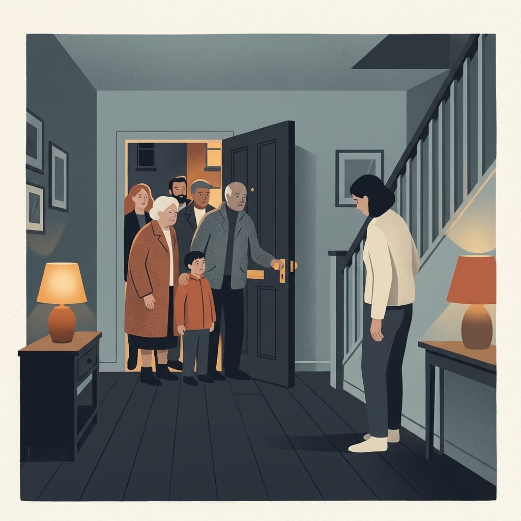 The narcissist's family arriving unannounced in the hallway