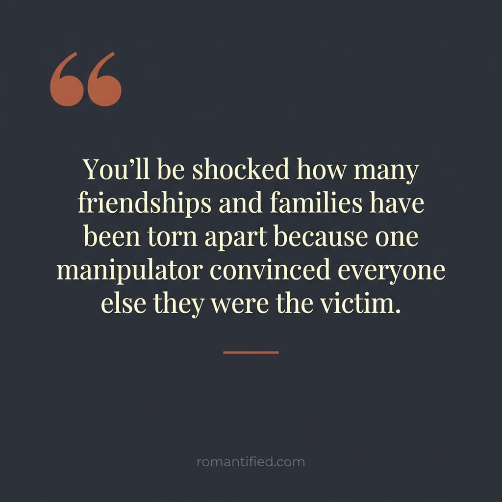 Quote card about the narcissist ultimately losing everyone