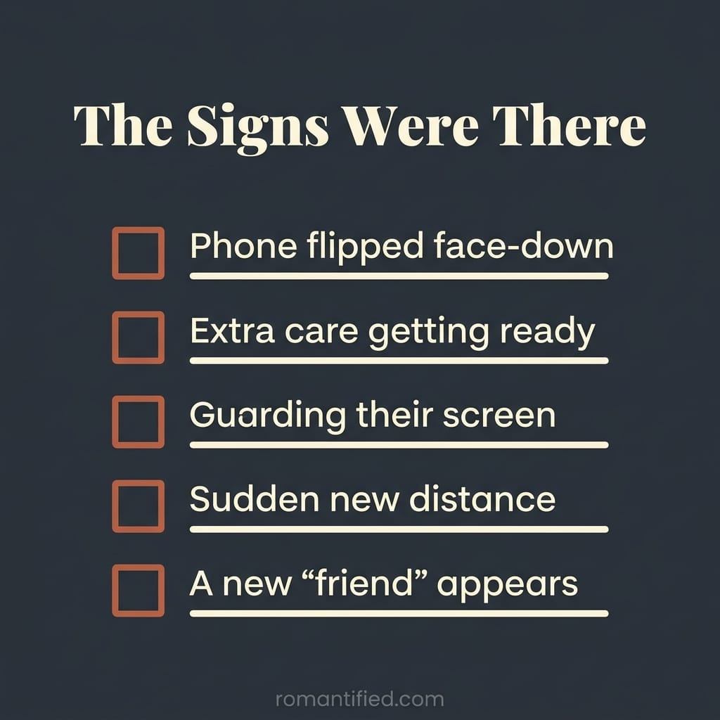 Checklist infographic of the signs a narcissist was already looking to replace you.