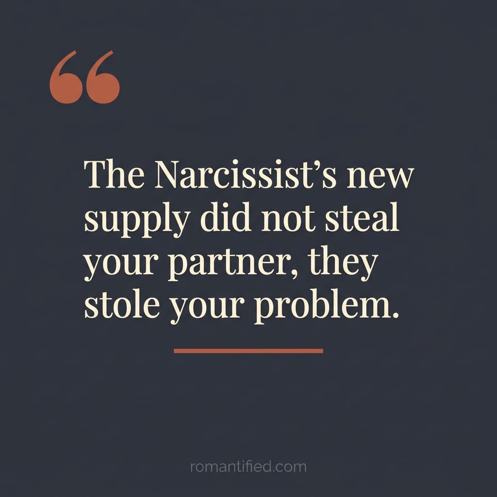"The Narcissist's new supply did not steal your partner, they stole your problem."