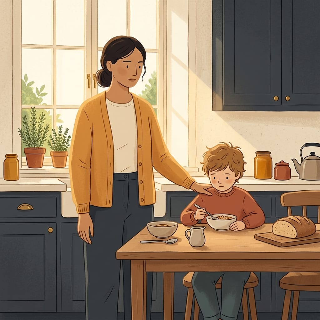 A woman setting a calm boundary with her own family