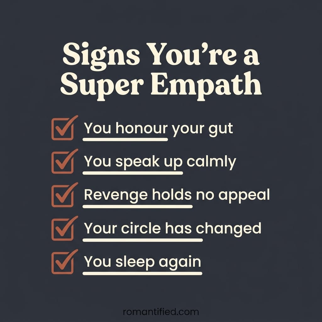 Checklist infographic of signs you are a super empath.