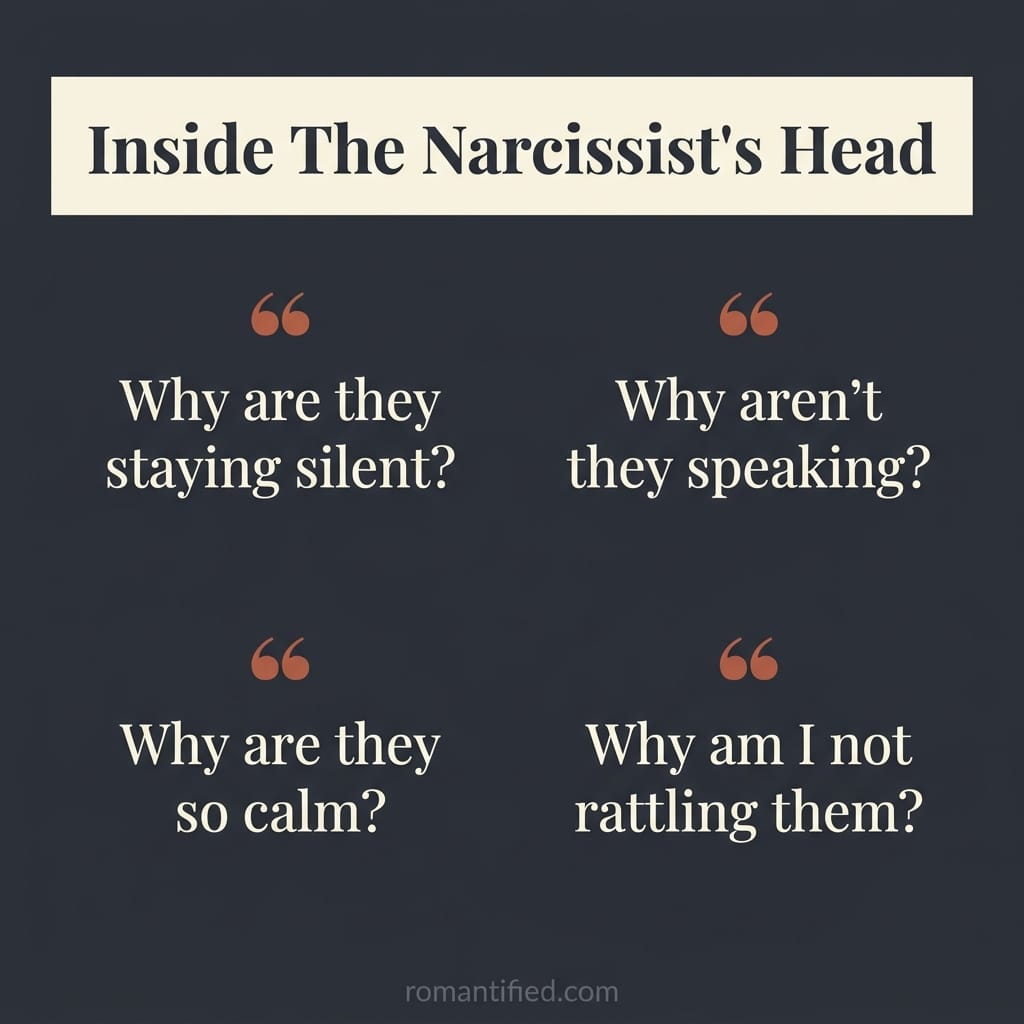 Grid of rattled thoughts running through a narcissist