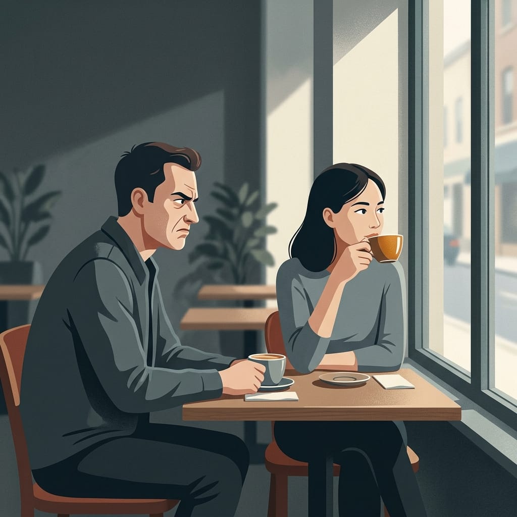 A narcissist watching someone with quiet envy