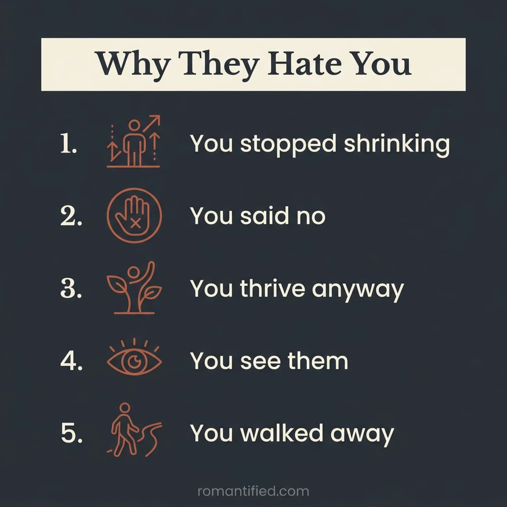 Overview infographic of why a narcissist hates you