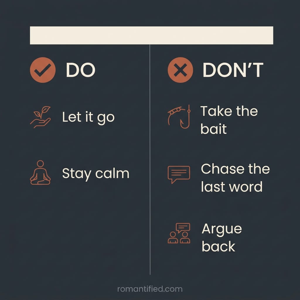 Infographic of calm ways to disengage from a narcissist