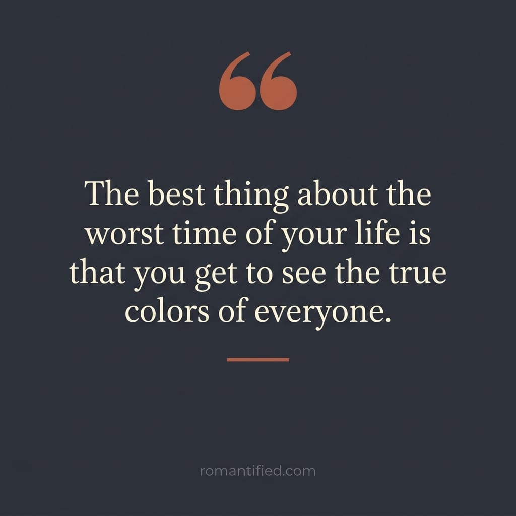 Quote card about seeing everyone's true colors