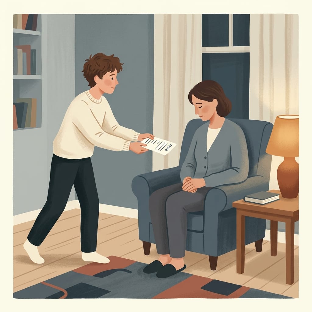 Teenager reaching for a distracted parent
