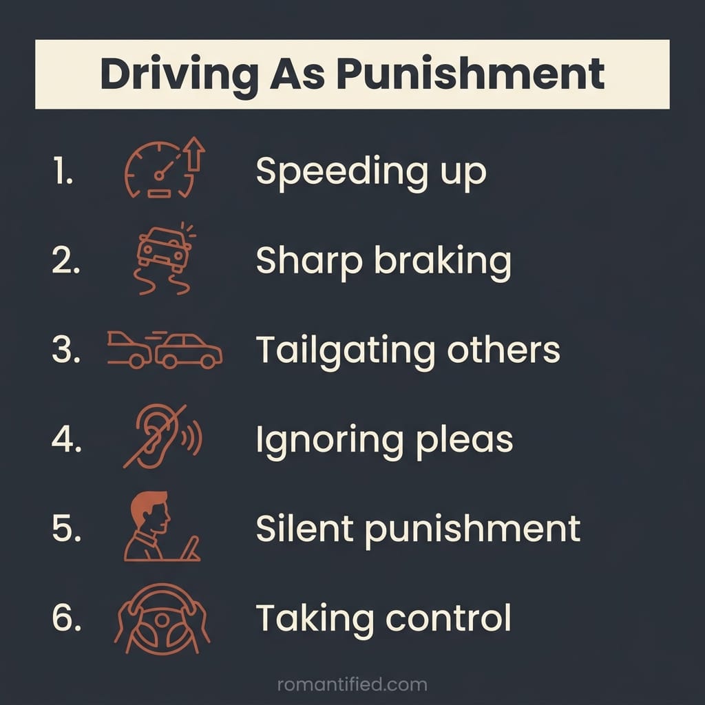 Overview of how a narcissist uses driving to intimidate
